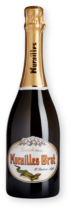 Bouteille de vin mousseux suisse, Murailles Brut, de la Maison Henri Badoux à Aigle.