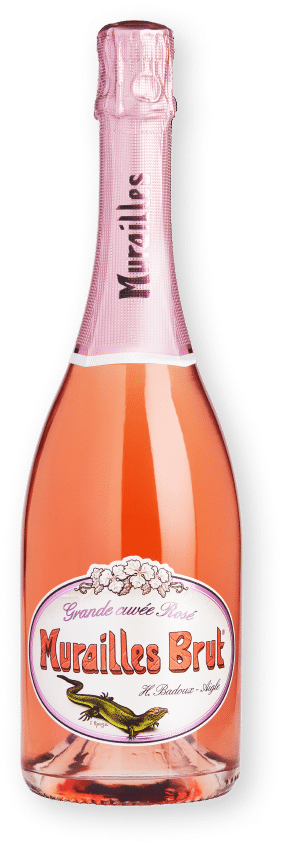 Bouteille de vin mousseux suisse Murailles Rosé Brut, de la Maison Henri Badoux à Aigle.