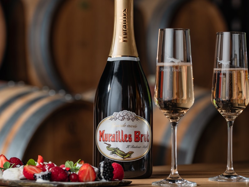 Proposition d'accords mets vins avec le vin mousseux Murailles Brut d'Henri Badoux à Aigle.